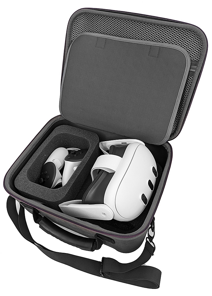 CASEMATIX Custom Case with Shoulder Strap for Meta Quest 2 VR and Accessories Gray EVA129-QST - Best Buy