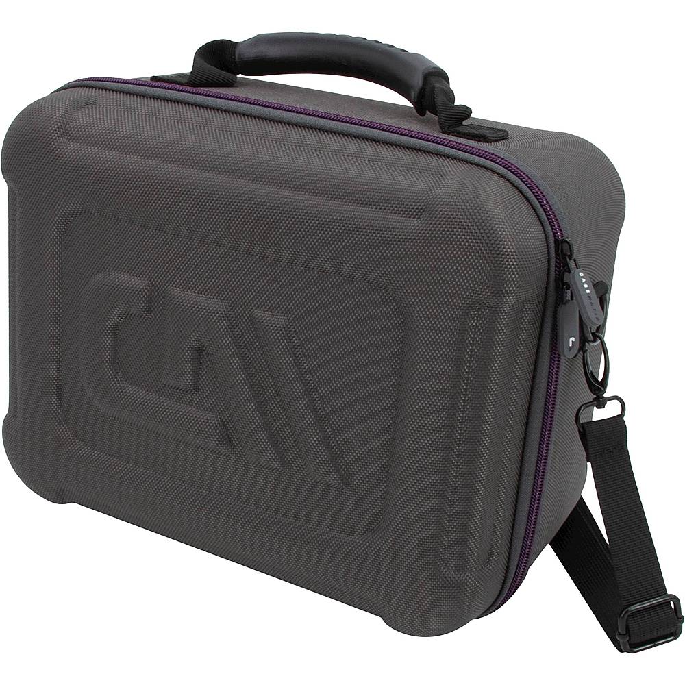 Left View: CASEMATIX - Custom Protective Case with Shoulder Strap for Meta Quest 3 and 2 VR Headsets and Accessories - Gray