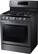 Left. Samsung - 5.8 Cu. Ft. Freestanding Gas Convection Range with Self-High Heat Cleaning - Black Stainless Steel.
