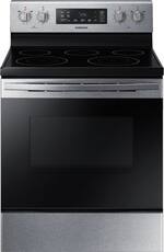 Samsung - 5.9 cu. ft. Freestanding Electric Range with Self-Cleaning - Stainless steel - Front_Standard