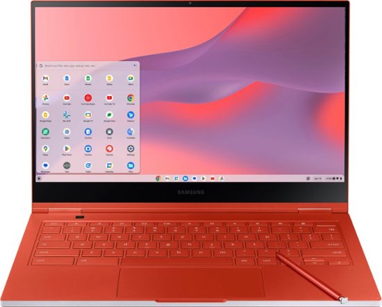 Front Zoom. Samsung - Galaxy 13.3" 4K Ultra HD Touch-Screen Chromebook - Intel Core i5 - 8GB Memory - 256GB SSD - Fiesta Red.