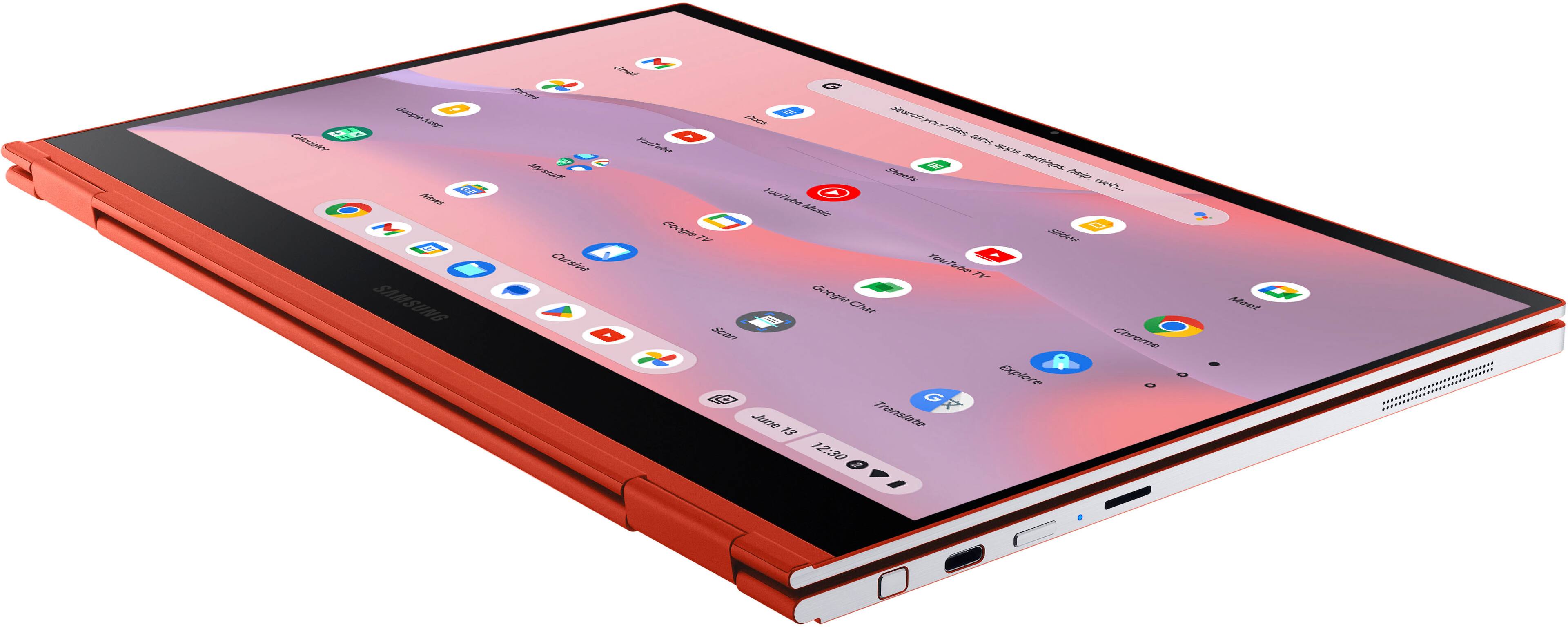 Alt View 12. Samsung - Galaxy 13.3" 4K Ultra HD Touch-Screen Chromebook - Intel Core i5 - 8GB Memory - 256GB SSD - Fiesta Red.