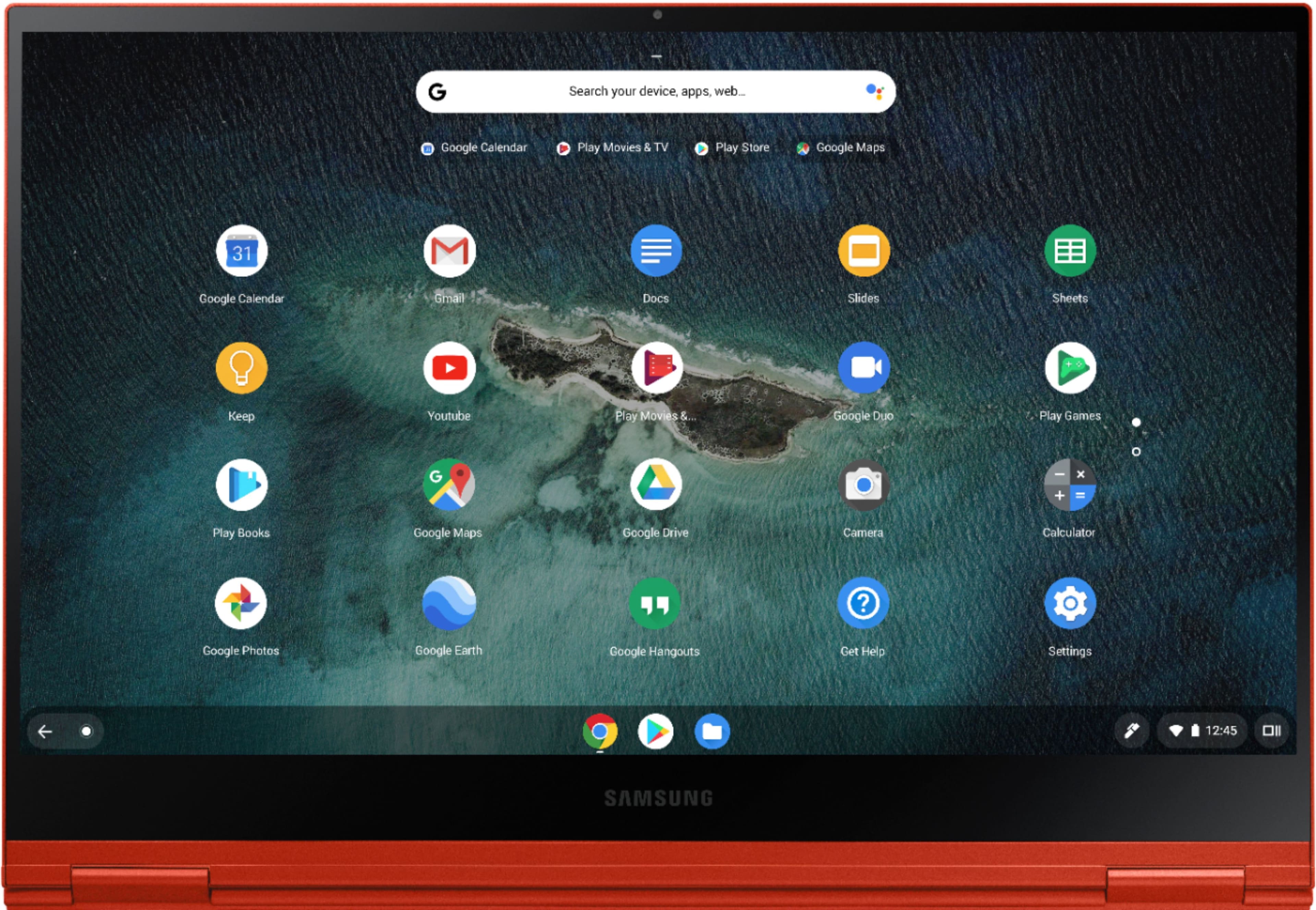 Alt View 17. Samsung - Galaxy 13.3" 4K Ultra HD Touch-Screen Chromebook - Intel Core i5 - 8GB Memory - 256GB SSD - Fiesta Red.