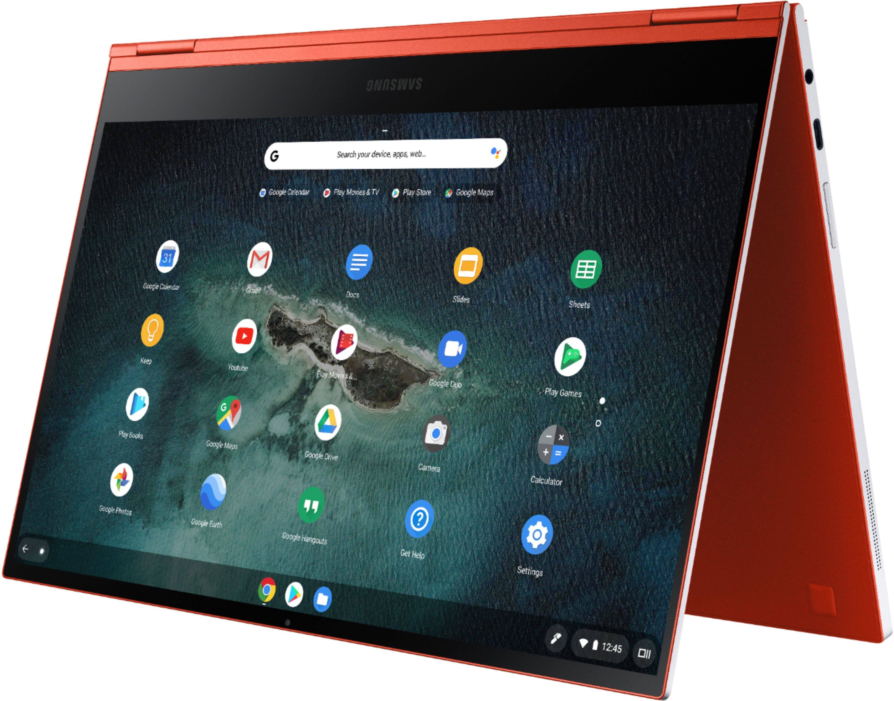 Alt View 20. Samsung - Galaxy 13.3" 4K Ultra HD Touch-Screen Chromebook - Intel Core i5 - 8GB Memory - 256GB SSD - Fiesta Red.