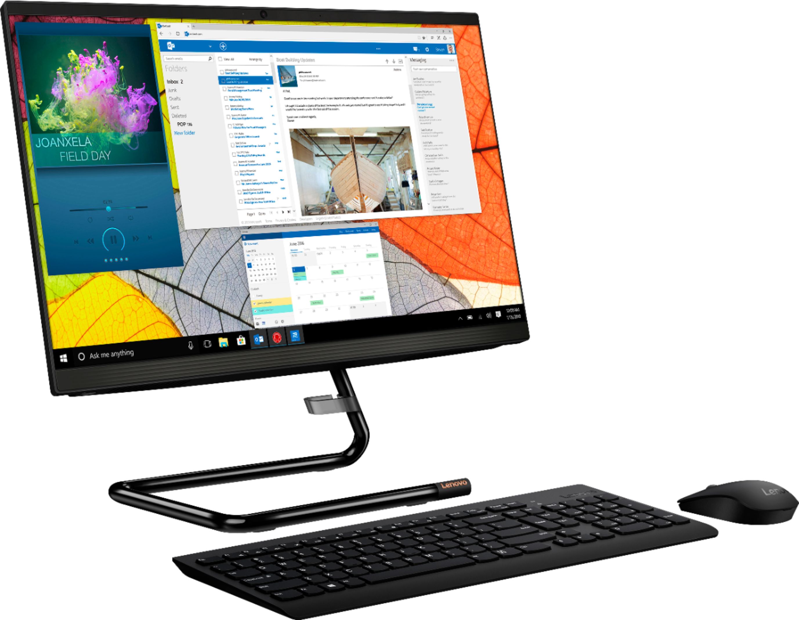 Angle View: Lenovo - IdeaCentre A340-22IGM 21.5" Touch-Screen All-In-One - Intel Pentium Silver - 8GB Memory - 1TB HDD - Business Black