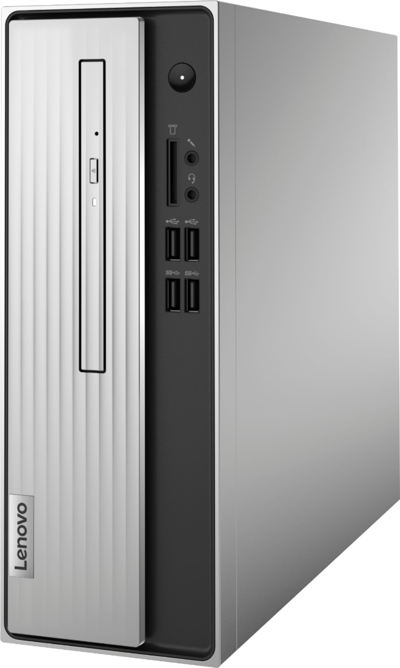 Left View: Lenovo - IdeaCentre 3 07ADA Desktop - AMD Athlon Silver-Series - 4GB Memory - 1TB HDD - Silver