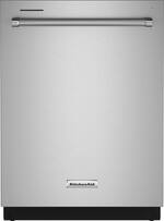 KitchenAid - 24" Top Control Built-In Dishwasher with Stainless Steel Tub, FreeFlex™, 3rd Rack, 44dBA - Stainless Steel With PrintShield Finish - Front_Standard
