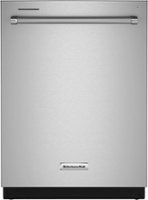 KitchenAid - 24" Top Control Built-In Dishwasher with Stainless Steel Tub, FreeFlex, 3rd Rack, 44dBA - Stainless Steel - Front_Zoom