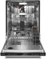 Angle. KitchenAid - 24" Top Control Built-In Dishwasher with Stainless Steel Tub, FreeFlex, 3rd Rack, 44dBA - Stainless Steel.