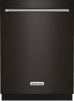 KitchenAid - Top Control Built-In Dishwasher with Stainless Steel Tub, FreeFlex™ 3rd Rack, 44dBA - Black Stainless Steel With PrintShield Finish - Front_Standard