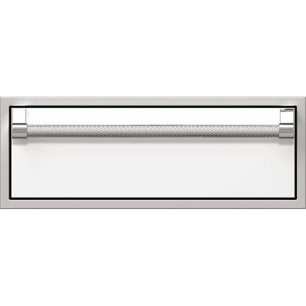 Angle. Hestan - AGSR Series 30" Outdoor Single Storage Drawer - White.