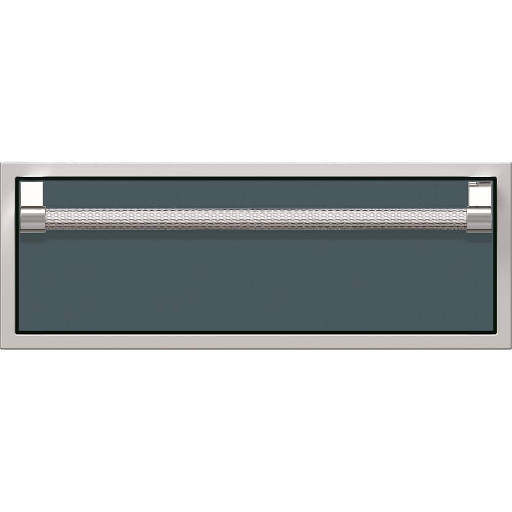 Angle. Hestan - AGSR Series 30" Outdoor Single Storage Drawer - Dark Gray.