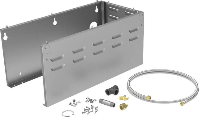 Left. Hestan - Cart Mount Kit for Hestan 12" Outdoor Double Side Burner - Silver.