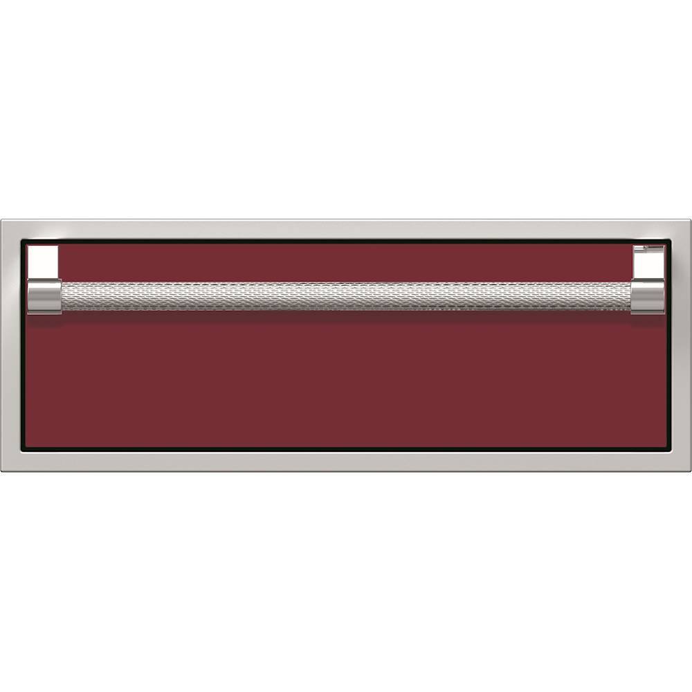 Angle. Hestan - AGSR Series 30" Outdoor Single Storage Drawer - Burgundy.