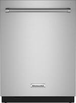 KitchenAid - Top Control Built-In Dishwasher with Stainless Steel Tub, 3rd Rack, 44dBA - Stainless steel - Front_Standard