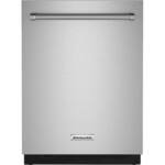 KitchenAid - 24" Top Control Built-In Dishwasher with Stainless Steel Tub, FreeFlex™ and LED Interior Lighting, 3rd Rack, 44dBA - Stainless Steel With PrintShield Finish - Front_Standard