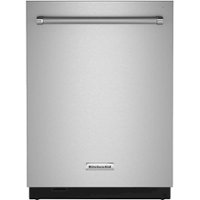 KitchenAid - 24" Top Control Built-In Dishwasher with Stainless Steel Tub, FreeFlex and LED Interior Lighting, 3rd Rack, 44dBA - Stainless Steel - Front_Zoom