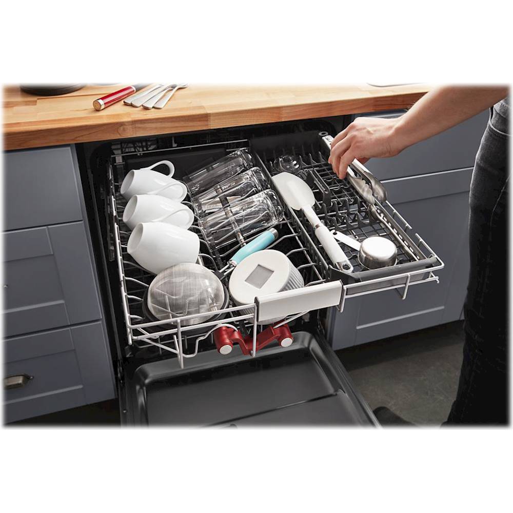 KitchenAid Top Control Built-In Dishwasher with Stainless Steel Tub, 3rd  Rack, 44dBA Stainless Steel KDTM704KPS - Best Buy