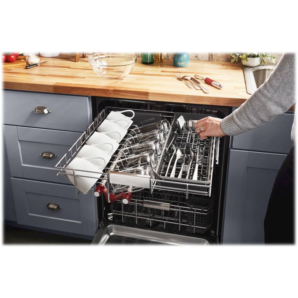 KDPM604KBS KitchenAid 24 Top Control Dishwasher with FreeFlex Third Rack -  PrintShield Black Stainless Steel