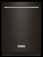KitchenAid - Top Control Built-In Dishwasher with Stainless Steel Tub, FreeFlex Third Rack, 44dBA - Black Stainless With PrintShield Finish - Front_Standard