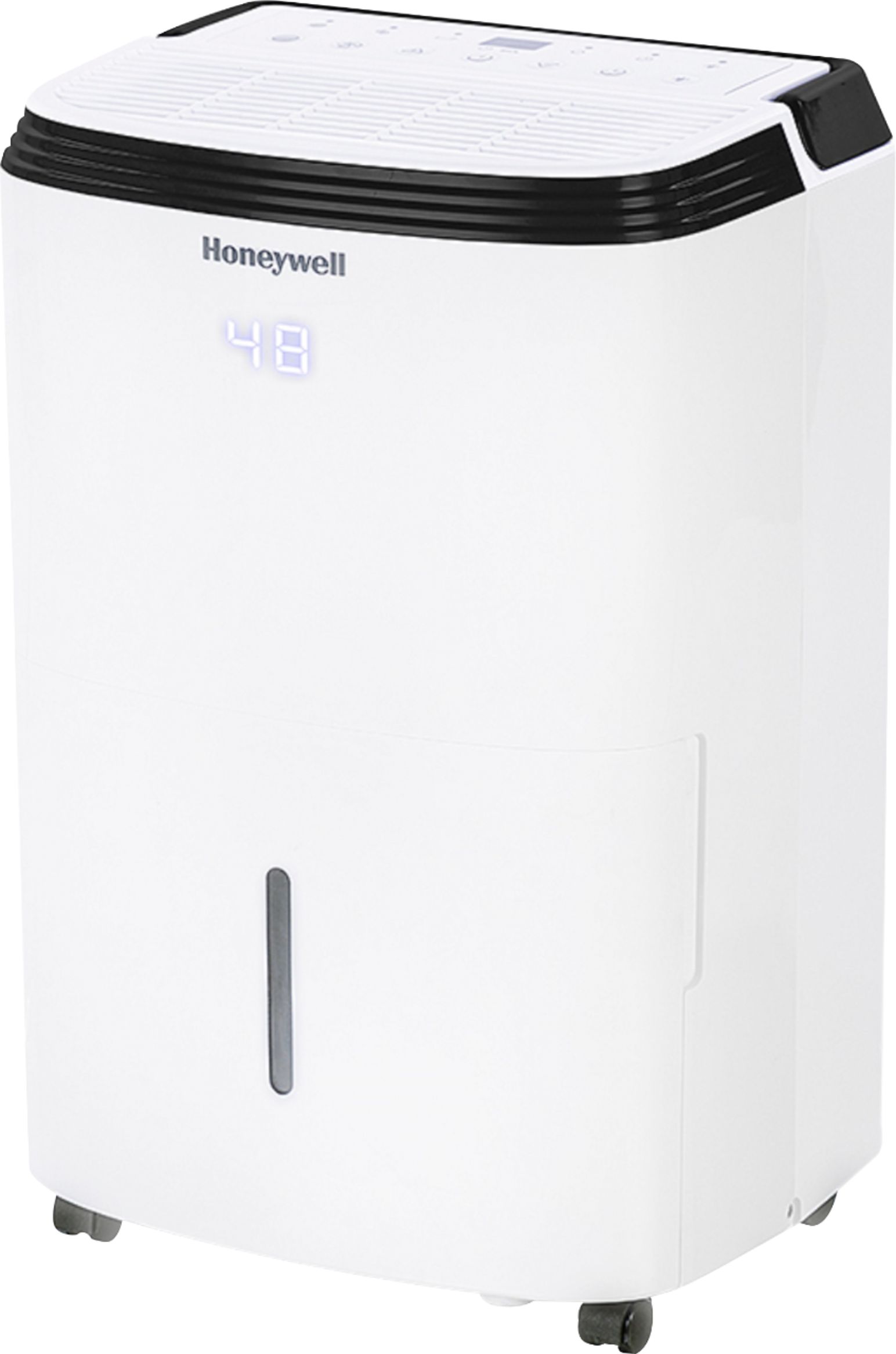 Left View: Keystone - 50 Pint Dehumidifier with Electronic Controls - White