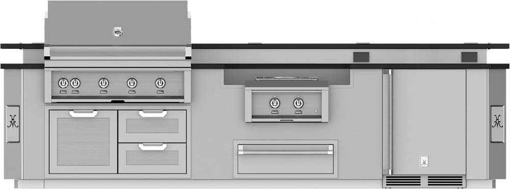 Hestan - GE Series 12' Outdoor Living Suite with Power Burner, and Bar (Custom Countertop) - Stainless Steel - Angle_Zoom