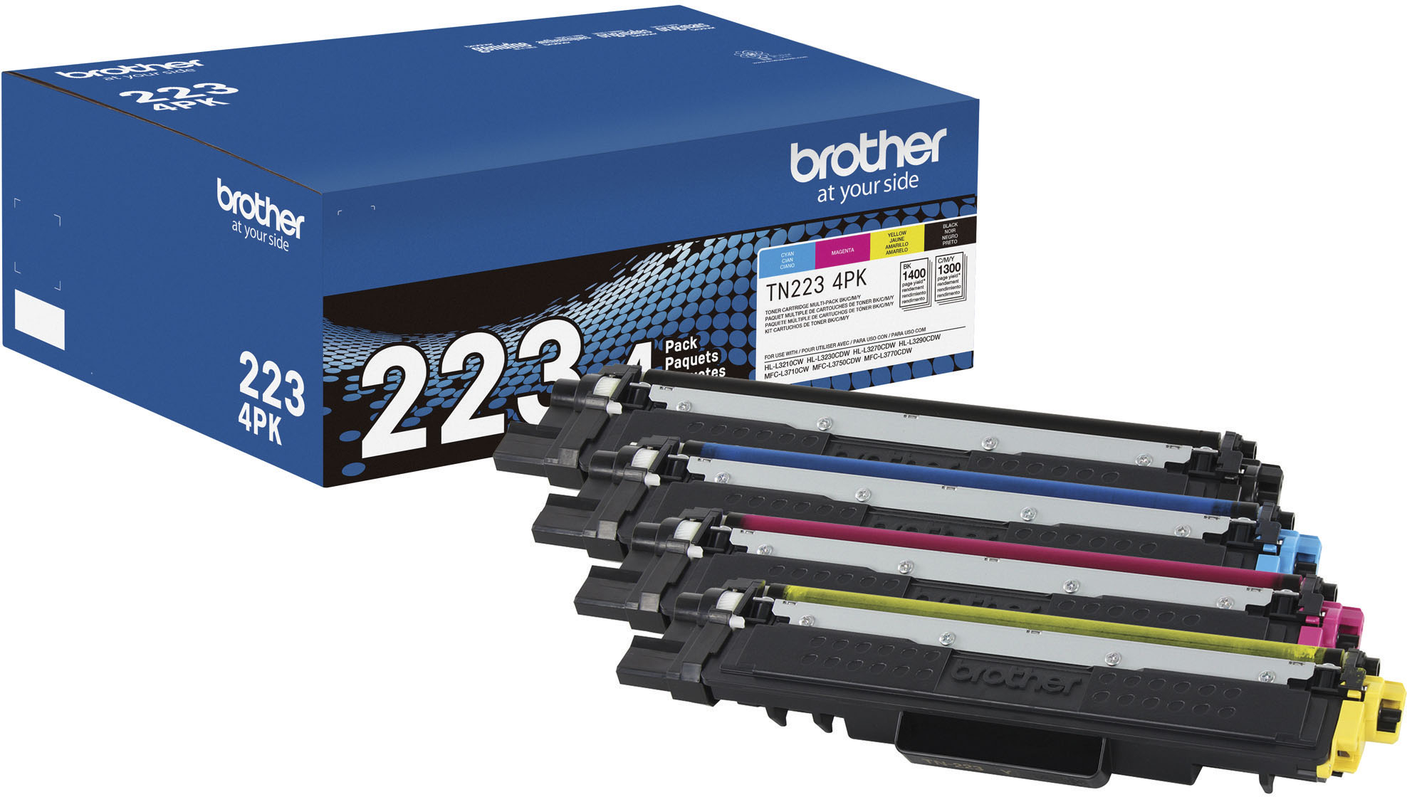 Brother TN227(CMY) High Yield Color Toner Set Cyan,Magenta, Yellow 3 Pack  for HL-L3210CW, HL-L3230CDW, MFC-L3750CDW in Retail Packaging