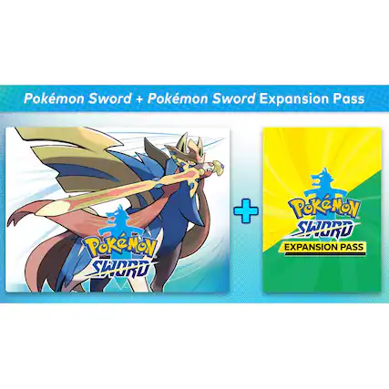 Front. Nintendo - Pokémon Sword + Pokémon Sword Expansion Pass. - E (Everyone)