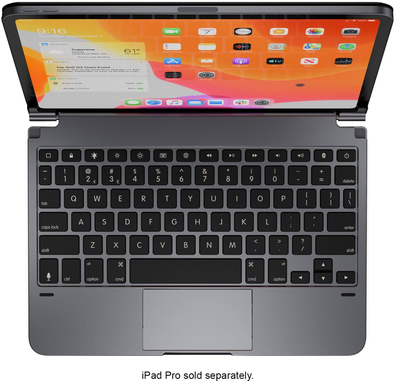 Alt View 13. Brydge - Pro+ Wireless Keyboard for 11-inch Apple iPad Pro (2018, 2020 & 2021) - Space Gray.
