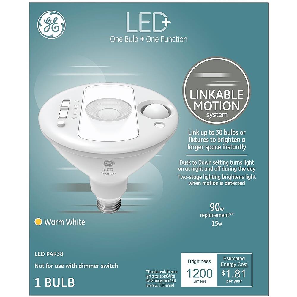 Alt View 11. GE - LED+ Linkable Motion PAR38 Flood Light - White.