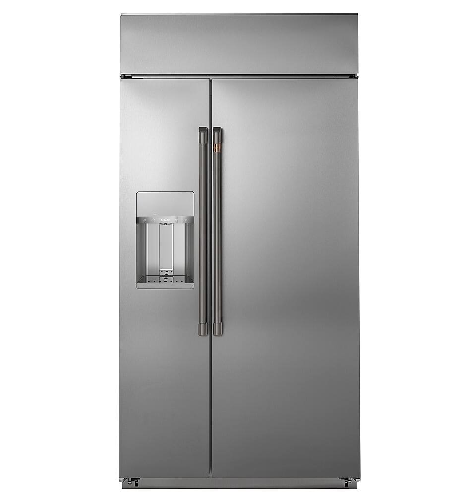 Alt View 38. Café - 24.5 Cu. Ft. Side-by-Side Built-In Refrigerator with Dispenser - Stainless Steel.