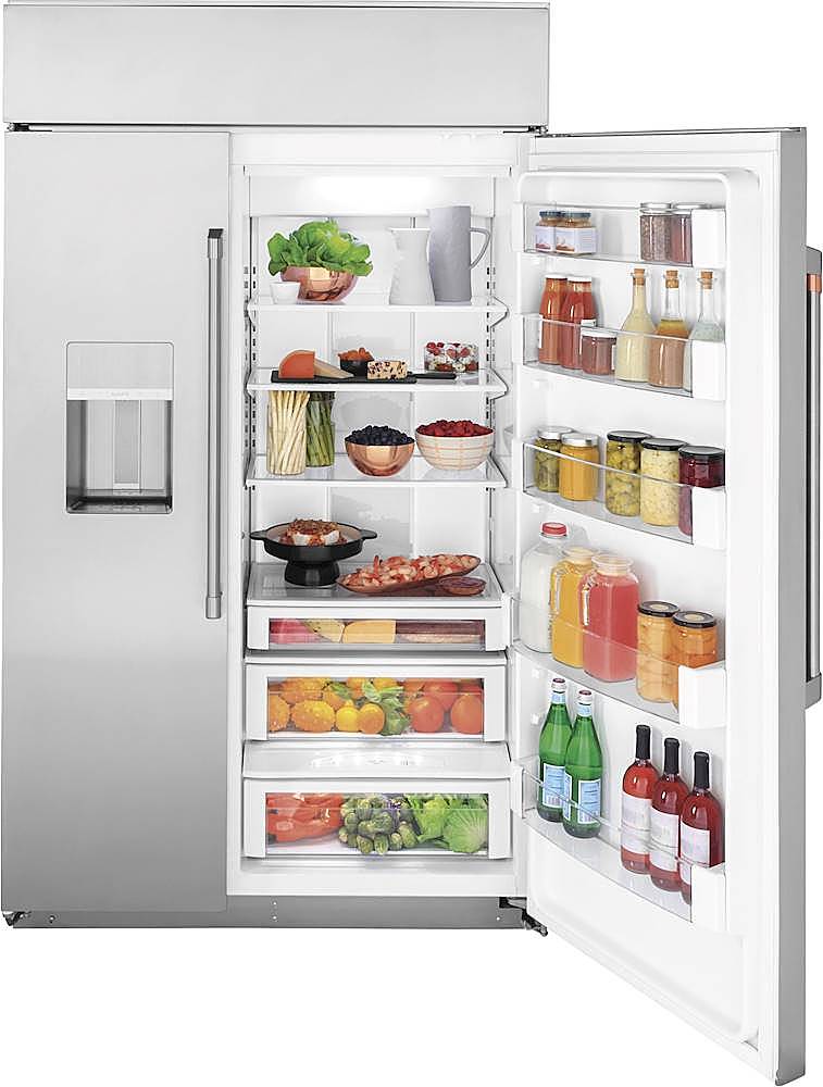 Alt View 11. Café - 28.7 Cu. Ft. Side-by-Side Built-In Refrigerator with Dispenser - Stainless Steel.