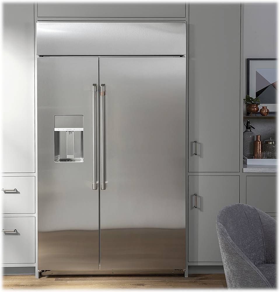 Alt View 13. Café - 28.7 Cu. Ft. Side-by-Side Built-In Refrigerator with Dispenser - Stainless Steel.