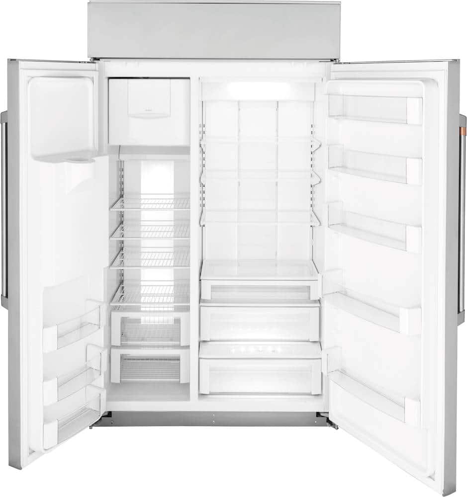 Alt View 2. Café - 28.7 Cu. Ft. Side-by-Side Built-In Refrigerator with Dispenser - Stainless Steel.