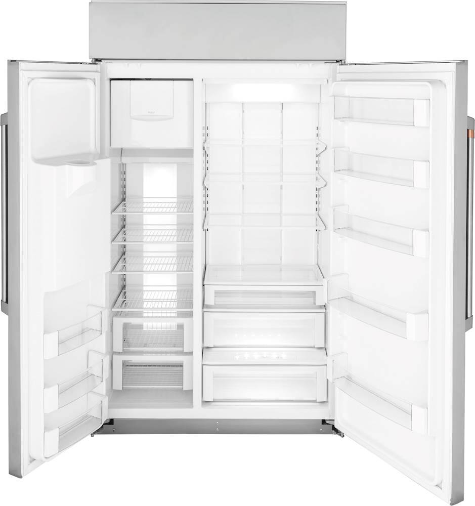 Alt View 2. Café - 28.7 Cu. Ft. Side-by-Side Built-In Refrigerator with Dispenser - Stainless Steel.