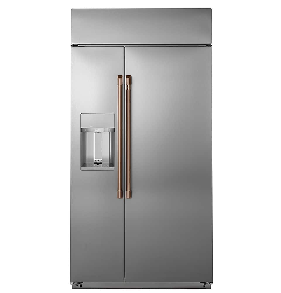 Alt View 36. Café - 28.7 Cu. Ft. Side-by-Side Built-In Refrigerator with Dispenser - Stainless Steel.