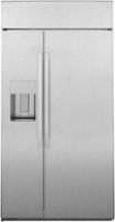 GE Profile - 24.5 Cu. Ft. Side-by-Side Built-In Smart Refrigerator with External Water & Ice Dispenser - Stainless Steel - Front_Zoom