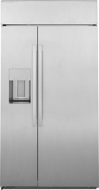 Front Zoom. GE Profile - 24.3 Cu. Ft. Side-by-Side Built-In Refrigerator with Dispenser - Stainless steel.