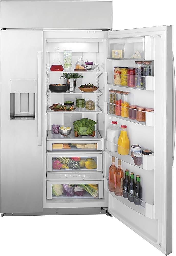 Alt View 12. GE Profile - 24.5 Cu. Ft. Side-by-Side Built-In Smart Refrigerator with External Water & Ice Dispenser - Stainless Steel.