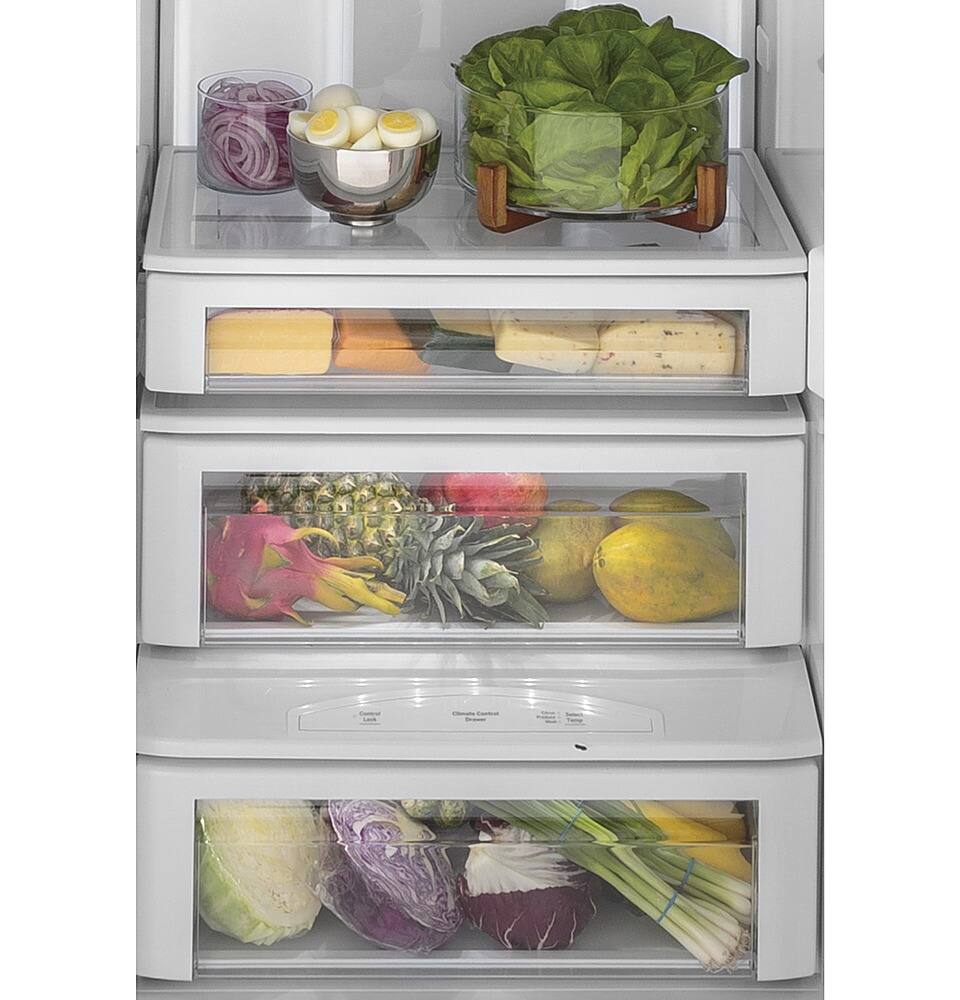 Alt View 18. GE Profile - 24.5 Cu. Ft. Side-by-Side Built-In Smart Refrigerator with External Water & Ice Dispenser - Stainless Steel.