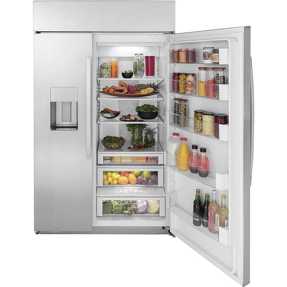 Alt View 11. GE Profile - 28.7 Cu. Ft. Side-by-Side Built-In Smart Refrigerator with External Water & Ice Dispenser - Stainless Steel.