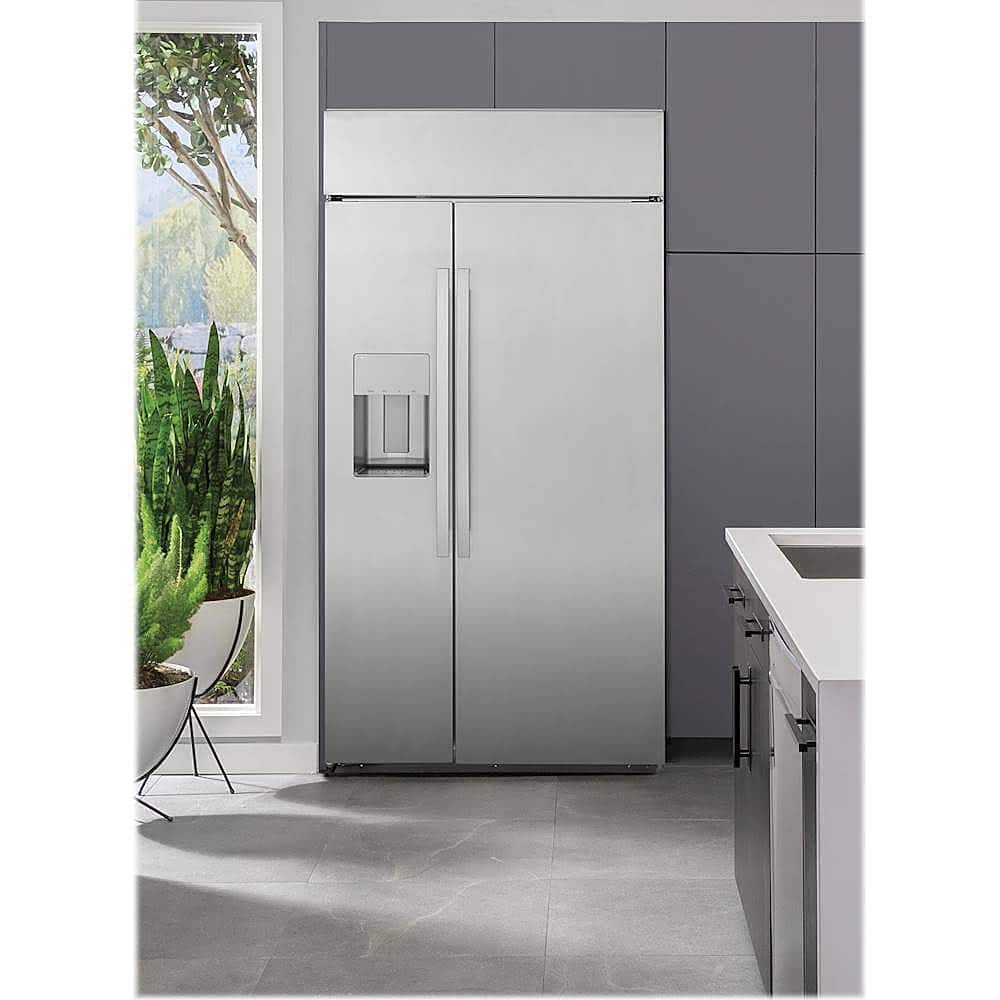 Alt View 17. GE Profile - 28.7 Cu. Ft. Side-by-Side Built-In Smart Refrigerator with External Water & Ice Dispenser - Stainless Steel.