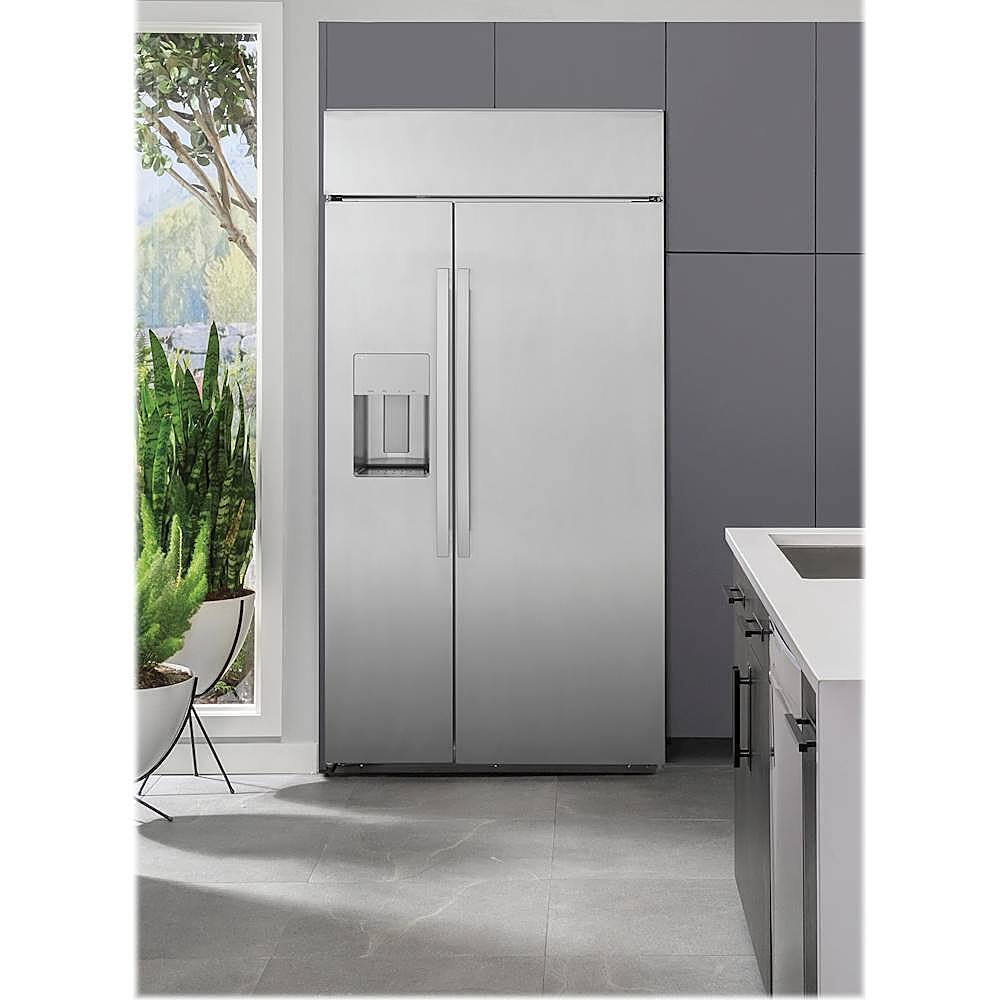 Alt View 17. GE Profile - 28.7 Cu. Ft. Side-by-Side Built-In Smart Refrigerator with External Water & Ice Dispenser - Stainless Steel.