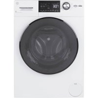 GE - 2.4 Cu. Ft. Front Load Washer and Electric Dryer Combo with Steam - White - Front_Zoom