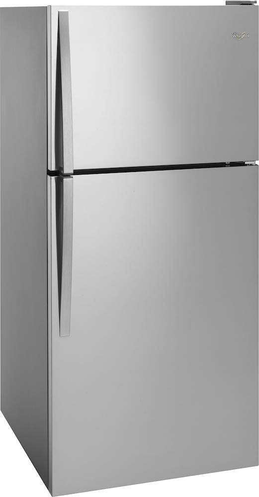 Angle View: Whirlpool - 18.3 Cu. Ft. Top-Freezer Refrigerator - Stainless steel