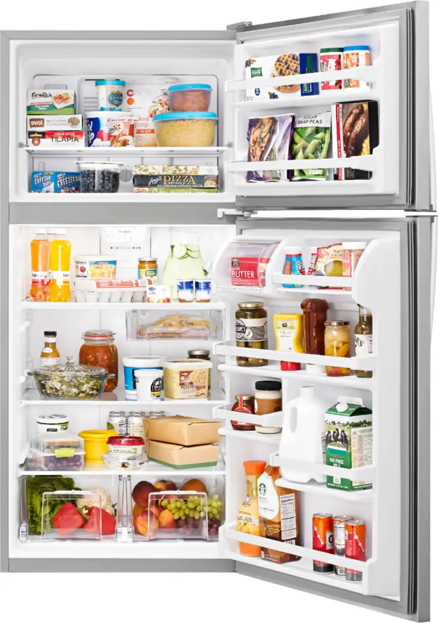 Alt View 5. Whirlpool - 18.3 Cu. Ft. Top-Freezer Refrigerator - Stainless Steel.
