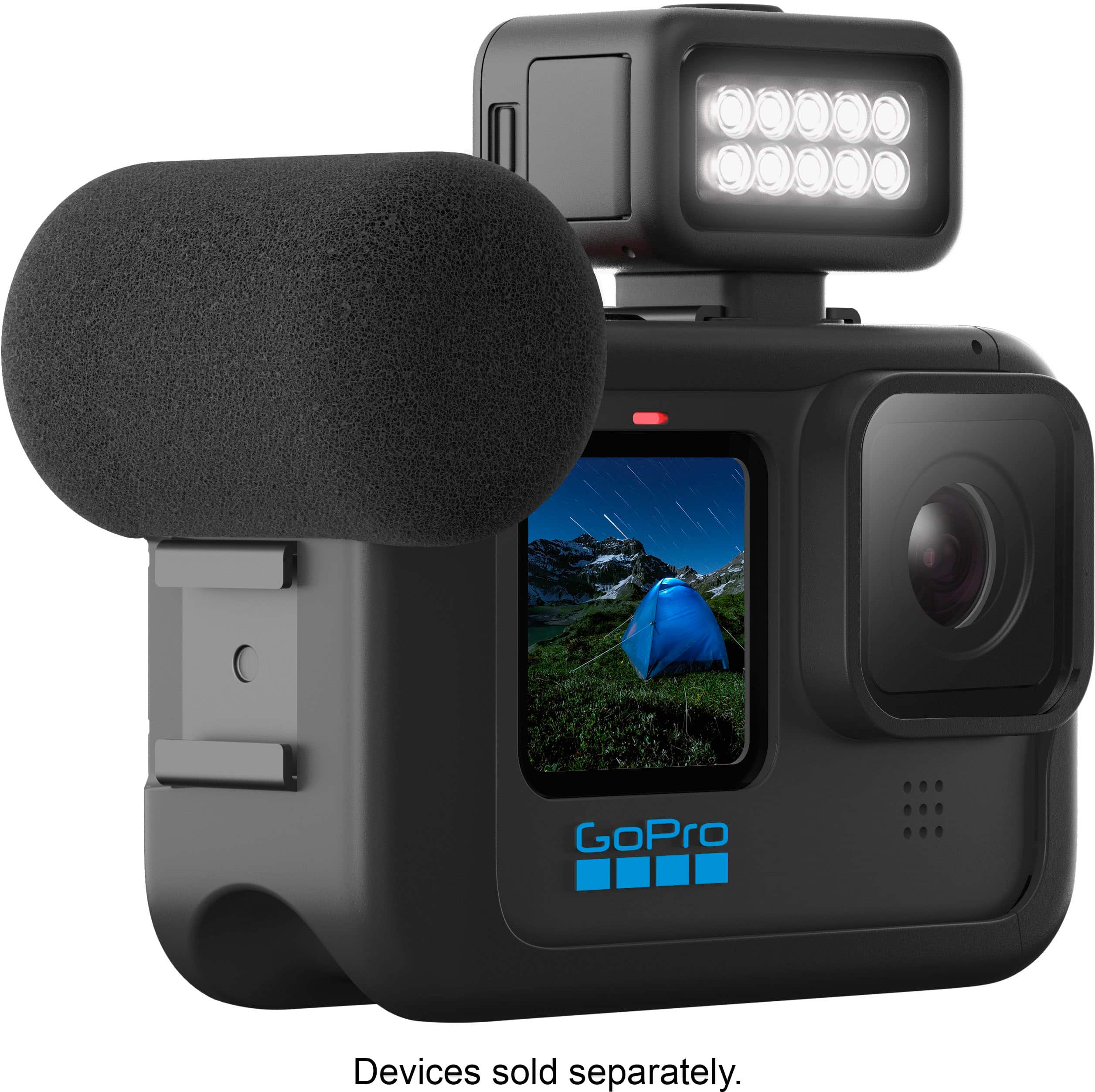 Alt View 11. GoPro - Light Mod (HERO12 Black/HERO11 Black/HERO10 Black/HERO9 Black/HERO8 Black) - Black.