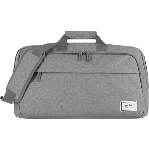 Front Zoom. Solo New York - 15.6" Recycled Urban Move Duffel - Grey - Gray.