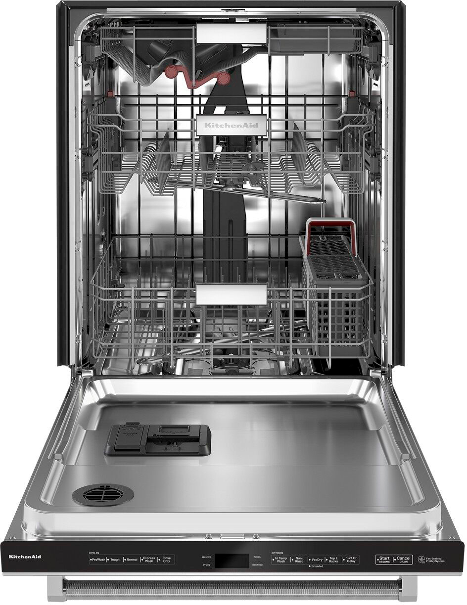 Angle View: KitchenAid - Top Control Built-In Dishwasher with Stainless Steel Tub, FreeFlex Third Rack, 44dBA - Stainless Steel