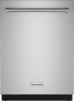 KitchenAid - Top Control Built-In Dishwasher with Stainless Steel Tub, FreeFlex Third Rack, 44dBA - Stainless Steel With PrintShield Finish - Front_Standard